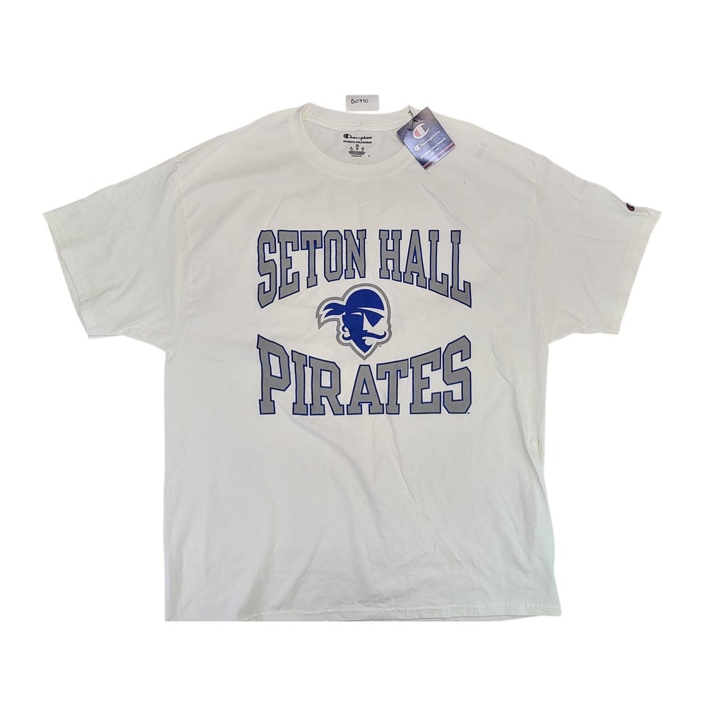 Champion Seton Hall Pirates T Shirt White XL Men's Athletic Crew Neck